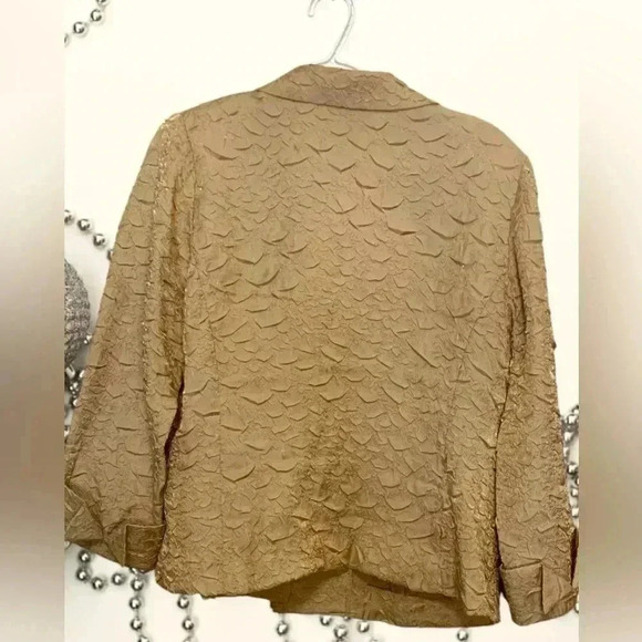 Bellessa Vintage Holiday Season Lightweight  Gold Jacket, Size 16 - Picture 3 of 7